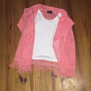 Mesh vest white and pink i.n. girl top